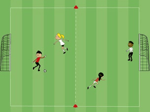 Feld-Diagramm: Torschussduell mit Mittellinie